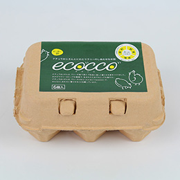 ▽動物福祉卵「エコッコ」　●6個×1パック